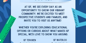 Every day is an Open Day here at ISF