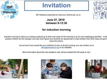 Induction morning invitation